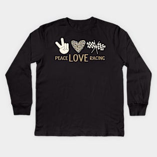 Peace Love Racing Kids Long Sleeve T-Shirt